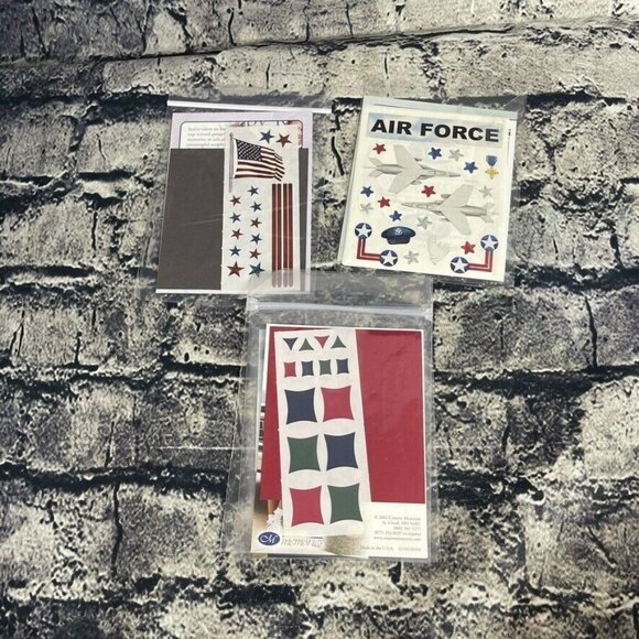 Creative Memories Stickers Set Stars & Stripes Air Force Pack Sticker Sheets Mat - Picture 1 of 9